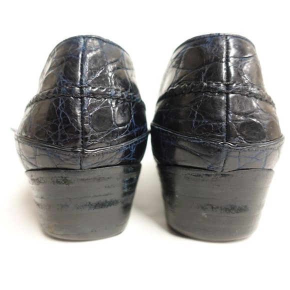 SUSAN BENNIS WARREN EDWARDS Men Genuine Crocodile Loafers Size 11 D Navy Blue main image 6